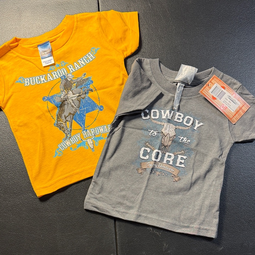 Cowboy Hardware Graphic Tees - Yellow & Gray